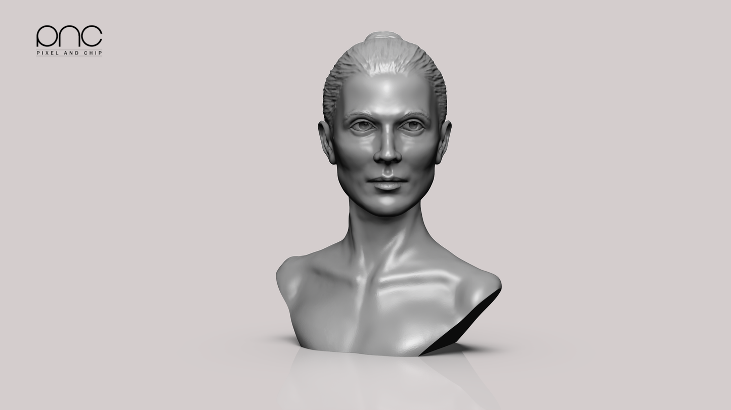Female stl 3mf 3D print ready figure model
