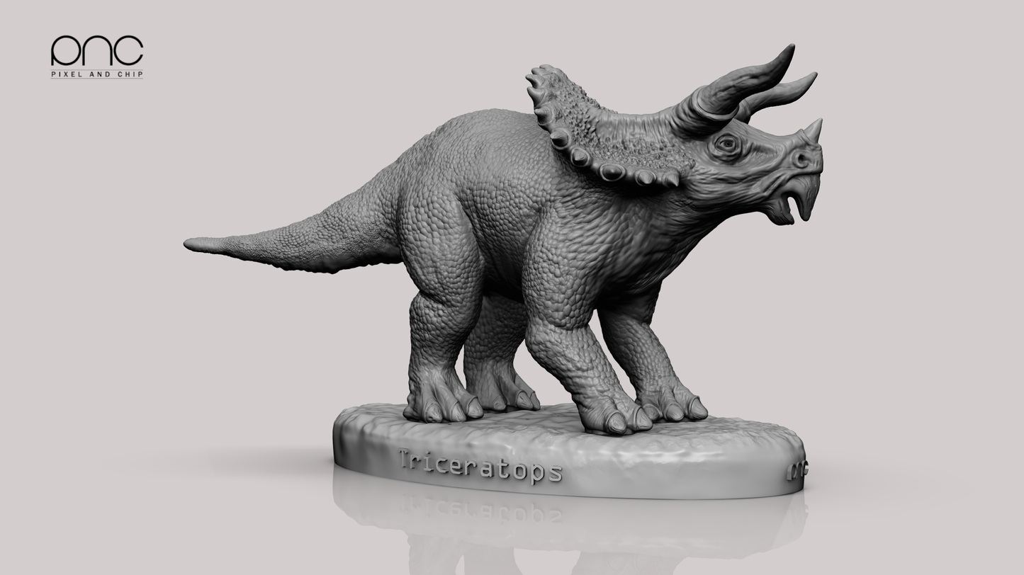 Triceratops stl 3mf 3D print ready dinosaurs model